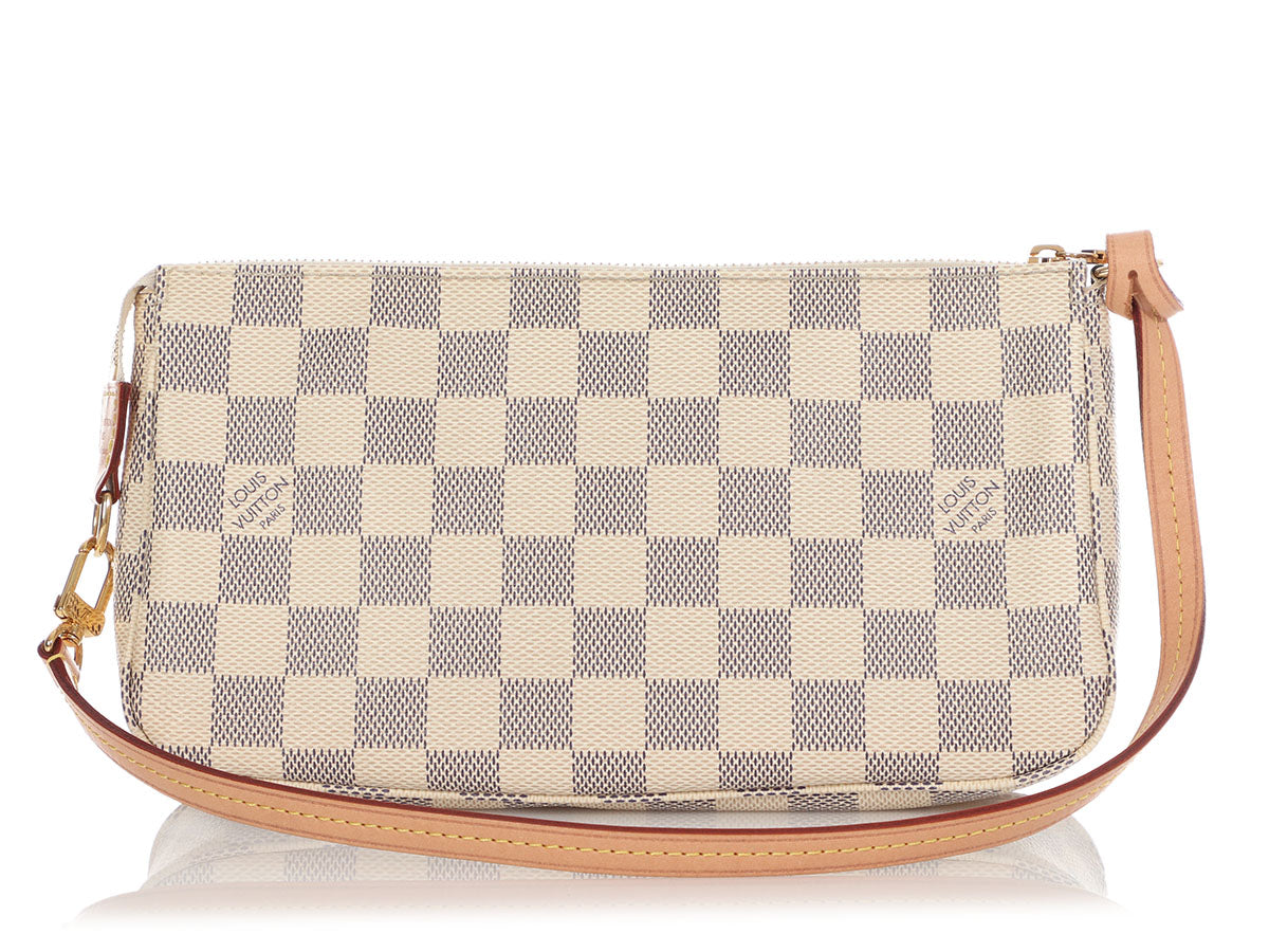 Pochette Accessoires Damier Azur Canvas - Women - Small Leather