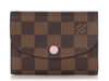 Louis Vuiton Damier Ebène and Rose Ballerine Rosalie Coin Purse