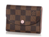 Louis Vuiton Damier Ebène and Rose Ballerine Rosalie Coin Purse