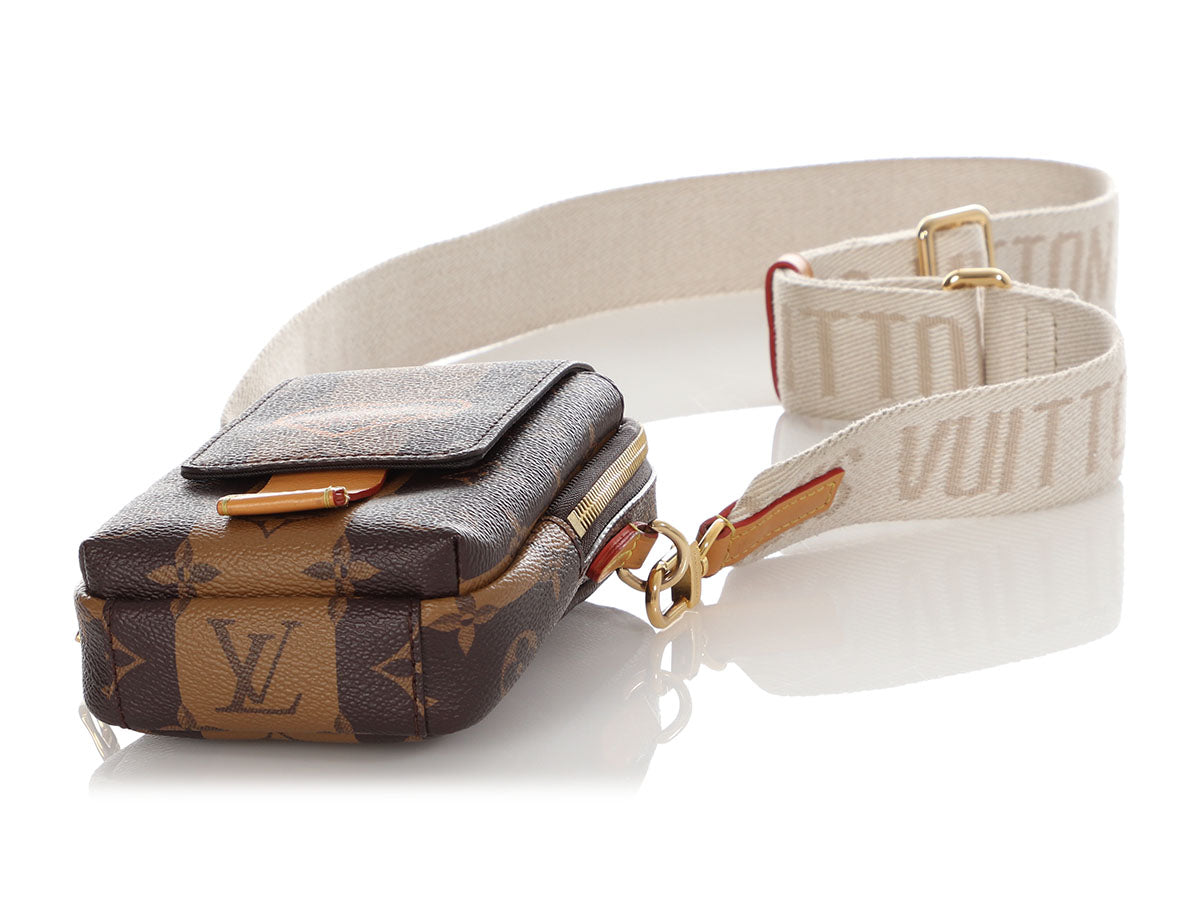 Louis Vuitton X Nigo Double Phone Pouch Damier Ebene Giant Brown for Men