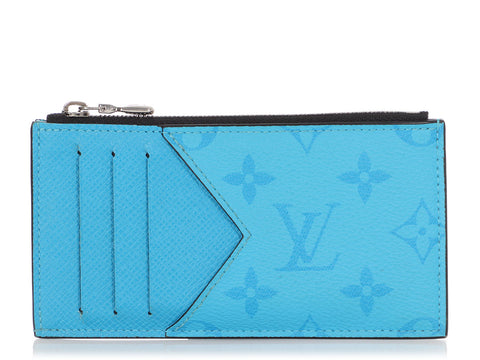 Louis Vuitton Blue Taigarama Coin Card Holder