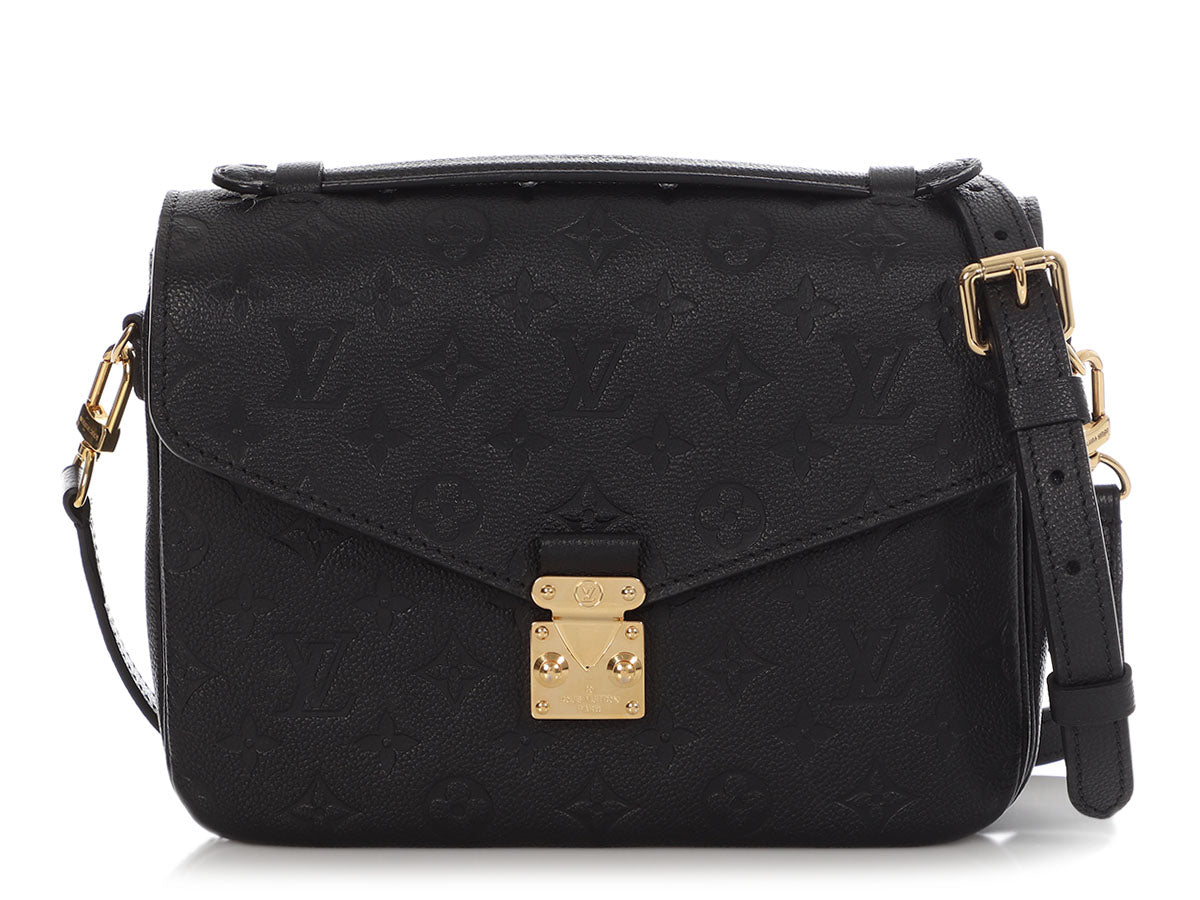 LOUIS VUITTON Metis Pochette Empreinte Leather Crossbody Bag Black