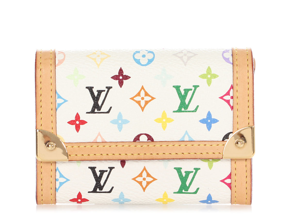 Louis Vuitton White Multicolore Monogram Porte Monnaie Plat Wallet