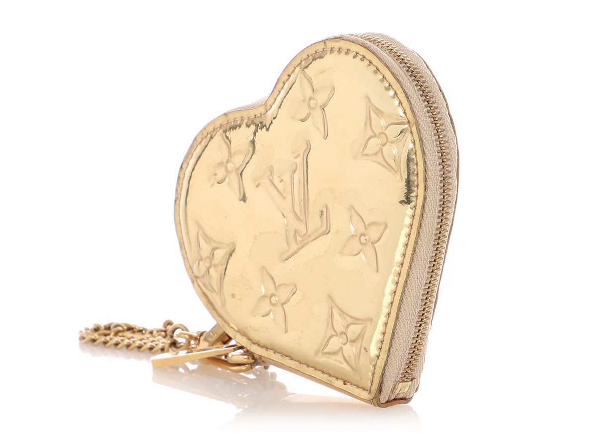 Louis Vuitton Gold Vernis Heart Coin Purse