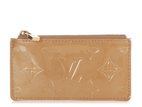 Louis Vuitton Beige Perle Vernis Key Pouch