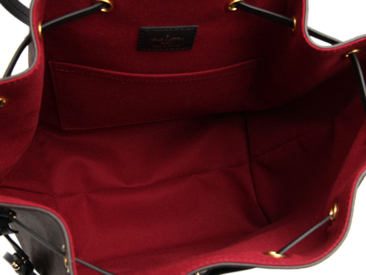 loui vuitton black and red backpack Louis Vuitton Monogram and Black Leather Montsouris PM NM