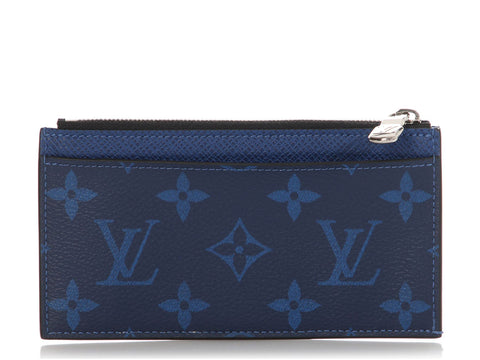 Louis Vuitton Blue Monogram Taigarama Coin Card Holder