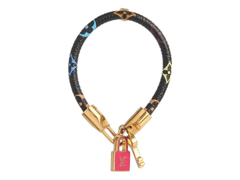 Louis Vuitton Black Monogram Multicolor Luck It Bracelet