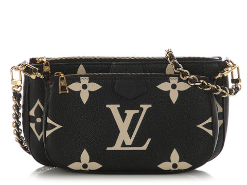 Louis Vuitton Black and Beige Monogram Empreinte Giant Multi Pochette Accessoires