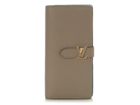 Louis Vuitton Beige Pebble Taurillon LV Vertical Wallet