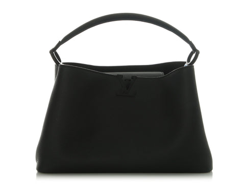 Louis Vuitton So Black Calfksin Capucines GM Souple