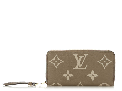 Louis Vuitton Dove and Cream Bicolor Monogram Empreinte Leather Zippy Wallet