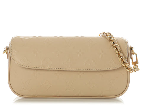 Louis Vuitton Cream Monogram Empreinte Ivy Wallet On Chain