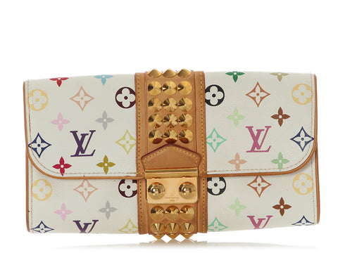 Louis Vuitton White Multicolore Monogram Pochette Courtney Clutch