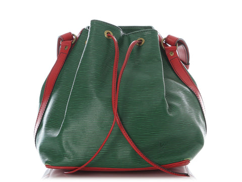 Louis Vuitton Vintage Green and Red Epi Petite Noé