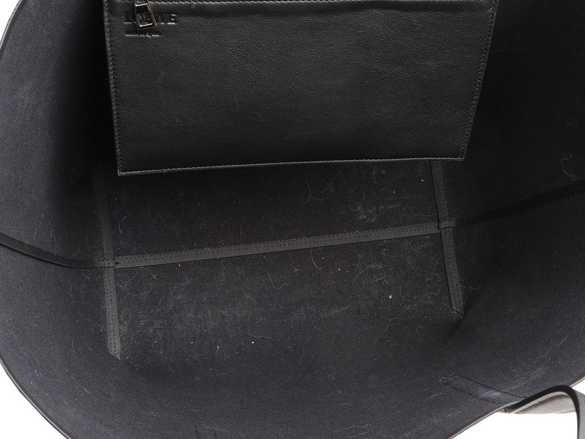 T Tote bag in Anagram jacquard and calfskin Navy/Black - LOEWE
