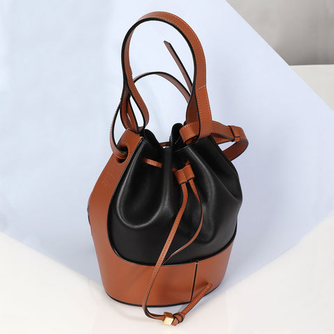 Loewe Small Black and Tan Balloon Bag