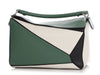 Loewe Medium Green, Black, and White Puzzle Bag