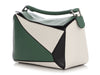 Loewe Medium Green, Black, and White Puzzle Bag