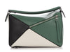 Loewe Medium Green, Black, and White Puzzle Bag