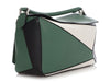 Loewe Medium Green, Black, and White Puzzle Bag