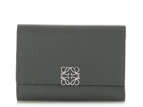 Loewe Asphalt Small Gray Anagram Trifold Wallet
