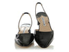 Manolo Blahnik Black Patent Aspro Slingbacks