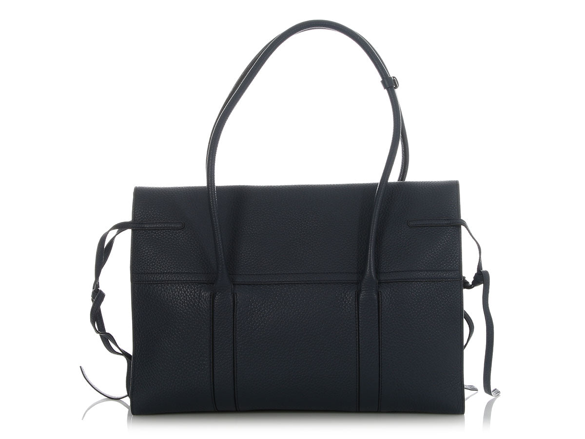Mulberry Small Black Shrunken Calfskin Bayswater
