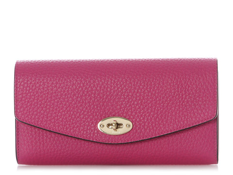 Mulberry Pink Grained Leather Darley Wallet