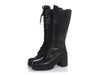 Miu Miu Black Lace-Up Combat Boots