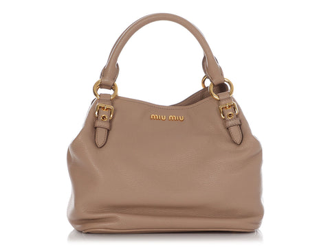 Miu Miu Beige Leather Tote