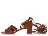 Miu Miu Brown Leather Ankle Wrap Sandals