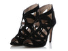 Miu Miu Black Suede Cutout Sandals