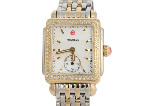Michele Two-Tone Diamond Deco Watch