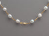 14K Yellow Gold Gray Freshwater Pearl Long Necklace