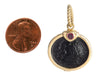 18K Yellow Gold Onyx and Ruby Cameo Pendant