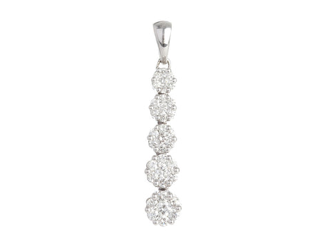 14K White Gold Diamond Pendant