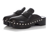 Prada Black Leather Studded Clogs