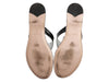 Prada Black and Silver Flat Thong Sandals