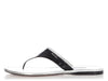 Prada Black and Silver Flat Thong Sandals