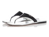 Prada Black and Silver Flat Thong Sandals