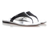 Prada Black and Silver Flat Thong Sandals