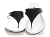 Prada Black and Silver Flat Thong Sandals