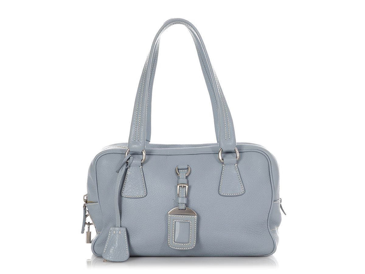 Prada Gray Zip Top Tote - Ann's Fabulous Closeouts