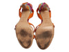 Prada Orange and Multicolor Studded Sandals