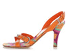 Prada Orange and Multicolor Studded Sandals