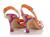 Prada Orange and Multicolor Studded Sandals