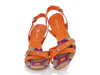 Prada Orange and Multicolor Studded Sandals