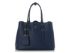 Prada Small Blue Saffiano Double Tote