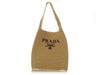 Prada Bianco Raffia Shopping Tote